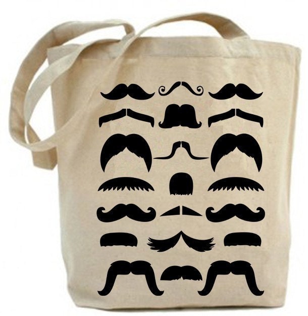 Retro Moustache Tote Bag Free Shipping in USA