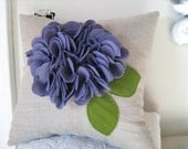 Purple Ruffle Flower Pillow