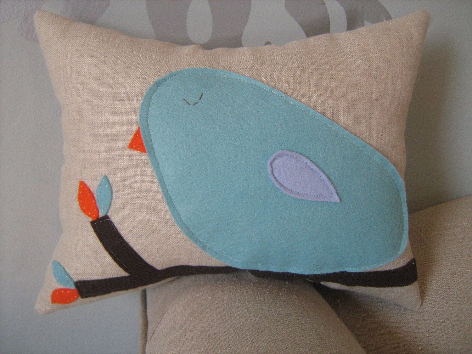 Tiffany Blue Bird Mini Pillow