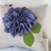 Purple Ruffle Flower Pillow