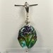 Handmade Lampwork Glass Bead Pendant Purple Iris Night Sky Flower Garden Sterling Silver Jewelry SRA by HallockGlass