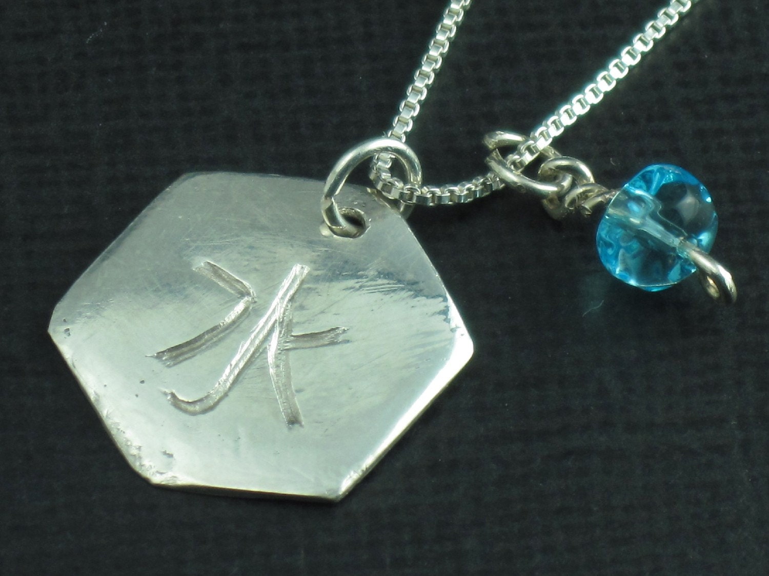 Fine Silver Necklace Chinese Water Element Necklace