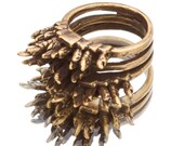 TRIPLE Asymmetrical Stack Ring - Bird Toe Cascade in ANTIQUE GOLD