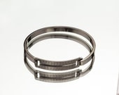 TEXTURED ID-style Hinge Bracelet - GUNMETAL-Plated / Swing Top / Unisex
