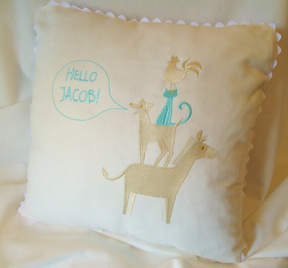 Pillows Personalized For Baby Boys With by EmbroideryCollection