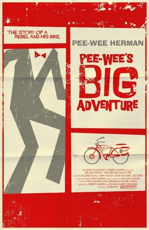 Pee-Wee's Big Adventure vintage style movie poster