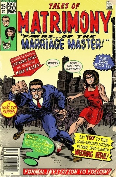 Custom Comic Book Cover Wedding Save The Dates