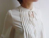 Sweet Blouse with Hand Crochet Applique, Fashion 2013, Regular and Plus Size, Etsy Designer