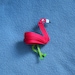 Flamingo, Hair Clip, Ribbon Sculpture, Pink