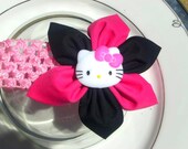Hello Kitty Party Hair Bow Dress Headband Crochet Newborn Infant Baby Girl