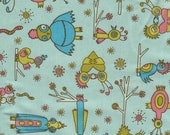 1/2 yd. garden friends - love birds, mint (jay mccaroll)