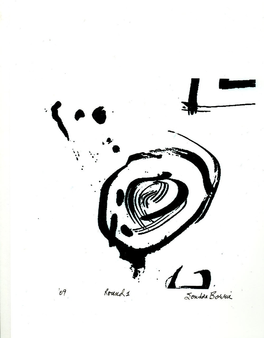 Archival print of original india ink drawing - Round 1