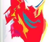Archival Abstract Print - Dancing Red - Abstract