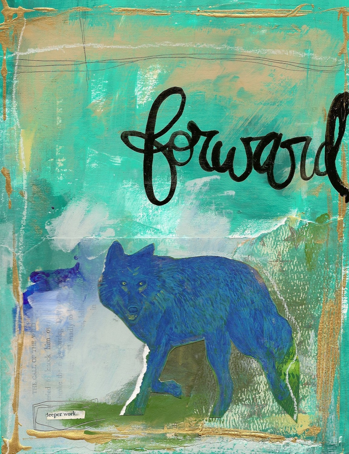Forward - Blue Wolf Fine Art Print