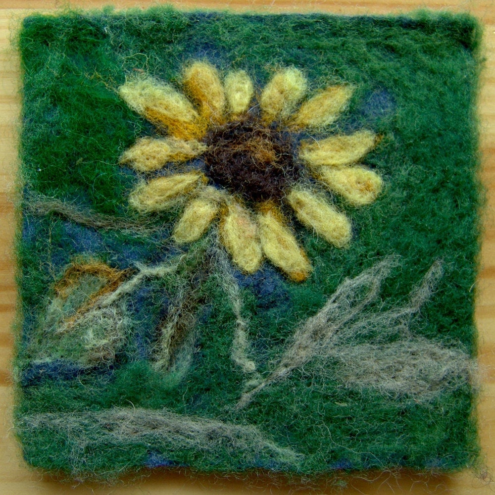 032 "Black Eyed Susan" Thyme Tile Needle Felting Pattern Kit