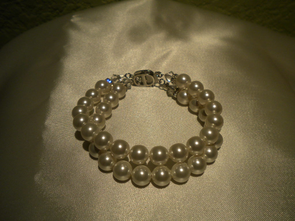 wedding bracelet Bridal Pearl bracelet, double strand bracelet, bridal cuff, Bridal jewelry, Tarrah