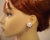Rhinestone stud, bridal earrings, bridesmaid earrings, wedding jewelry, pearl stud - Terri