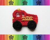 CROCHET PATTERN - Fire Truck Applique-Detailed Photos