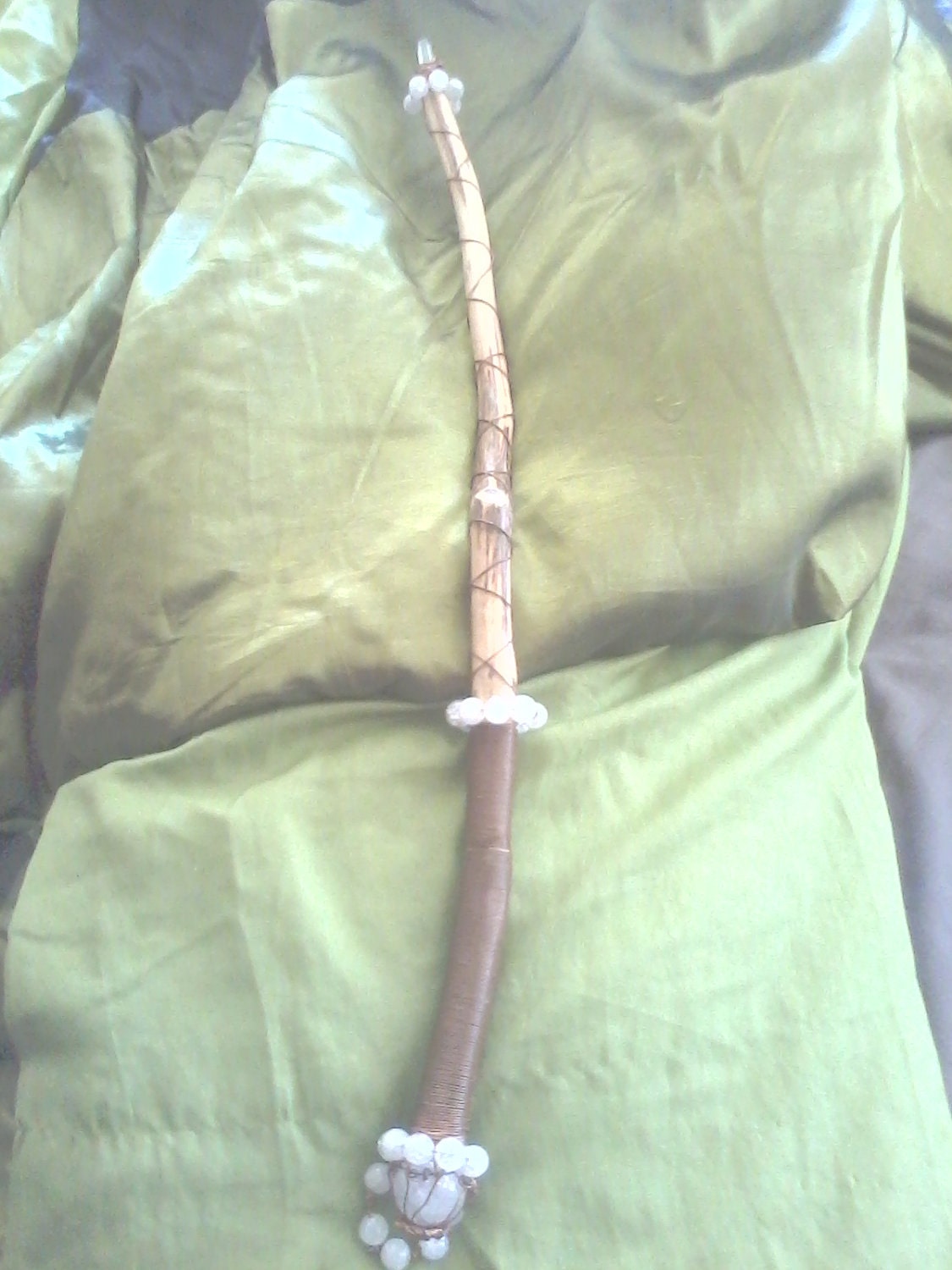 Gooseberry Wood Wand Quartz Copper The Full Moon Enchantress Power Psychic Success Challenge Healing Protection wicca witch pagan Magick