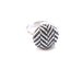 Black and White Chevron Button Ring