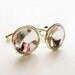 Faux diamond cuff links in silver. Crystal cuff links. French cuff shirt.
