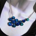 Peacock Blue Statement necklace - dichroic glass