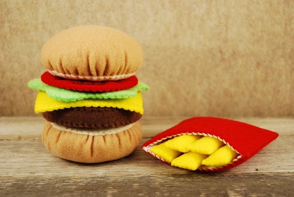 Felt Food Hamburger and Fries Set