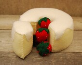 Felt Food Angel Food Cake and Strawberries