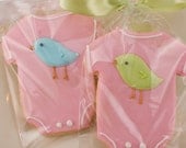 Tweet Tweet Lil' Bird Onesies - SMALLER SIZED (24 Favors, Bagged and Bowed)