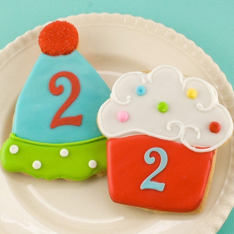 Fun 'n Festive Cupcake Sugar Cookies (12 Favors, Bagged and Bowed)