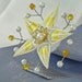 White and Yellow Wedding Kanzashi, Bridal Hair accessory, Wedding Hair Flower