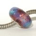 Lampwork Glass Bead for Trollbead, Biagi and other big hole bead European Bracelets - Purple and Blue Smoke and Mirrors