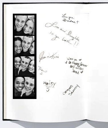 Photo Booth size 2x6 sleeve Guest Book for 100 Photos- from over 50 fabrics, 10 Satin Ribbon Colors, and Customized Monogram Card