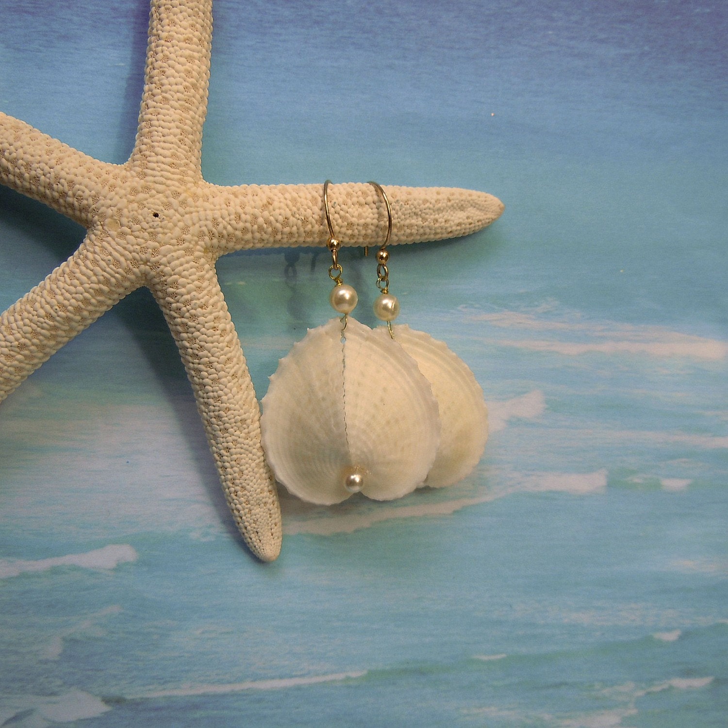 Seashell Heart Earrings - Seahearts