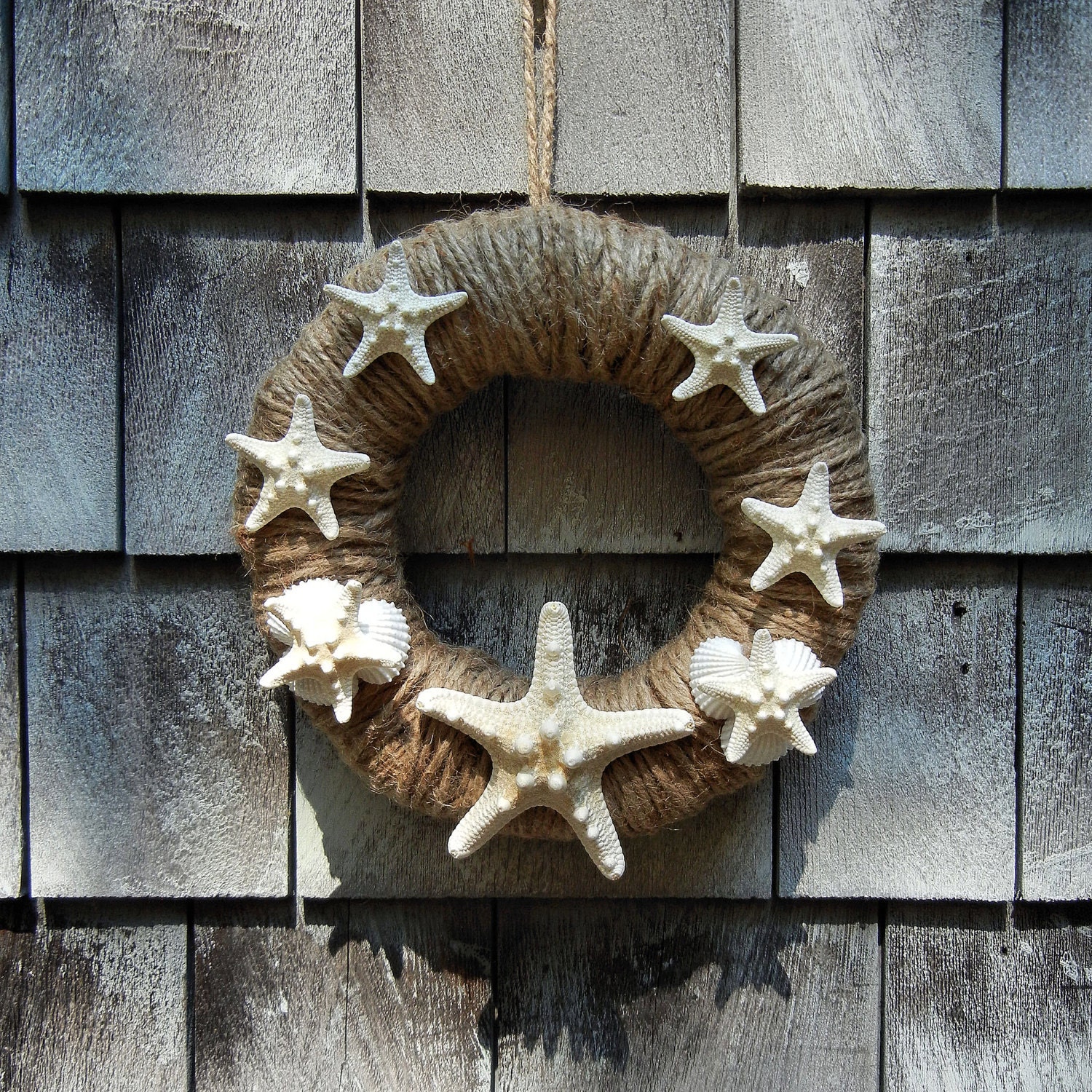 Starfish Jute Wreath - Seawreath Starfish Seashell Jute Wreath