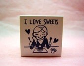 S A L E Cute I Love Sweets rubber stamp