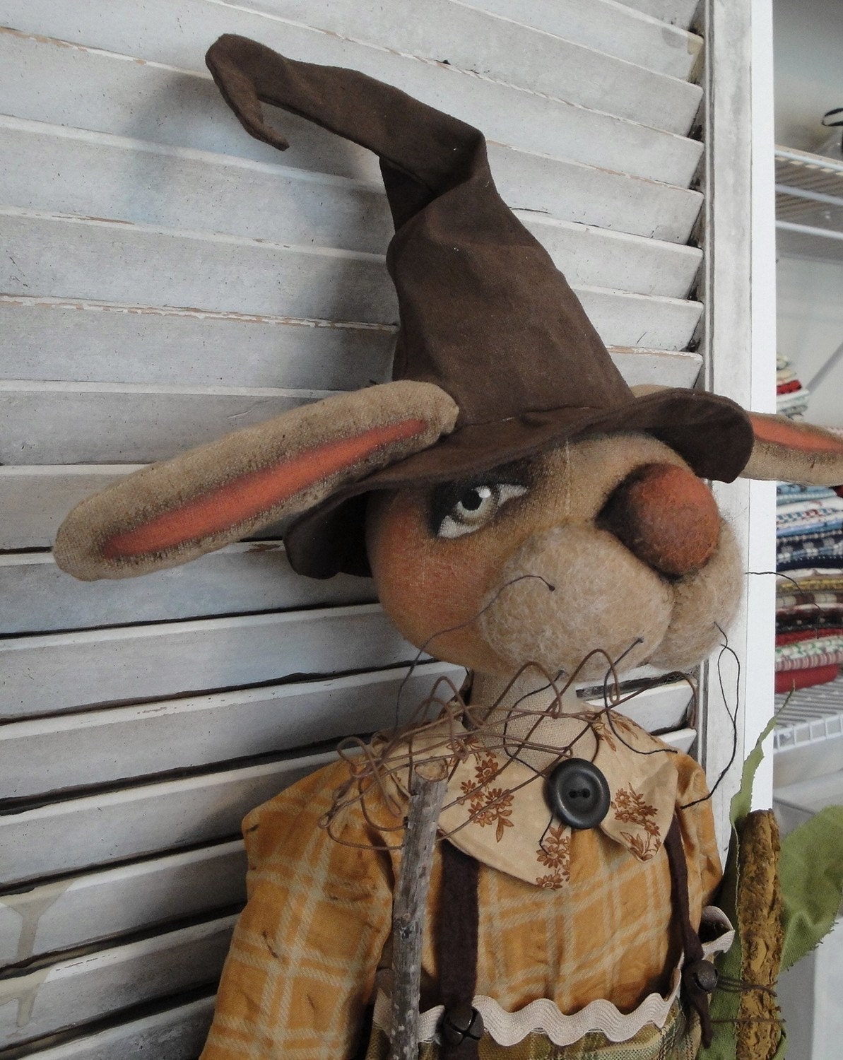 EPATTERN Primitive Folk Art Bunny Rabbit Halloween Doll SALE