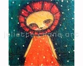 Nursery Art - 8x8 inch Print of a Reproduction of the Original Mixed Media Painting Courage by Juliette Crane