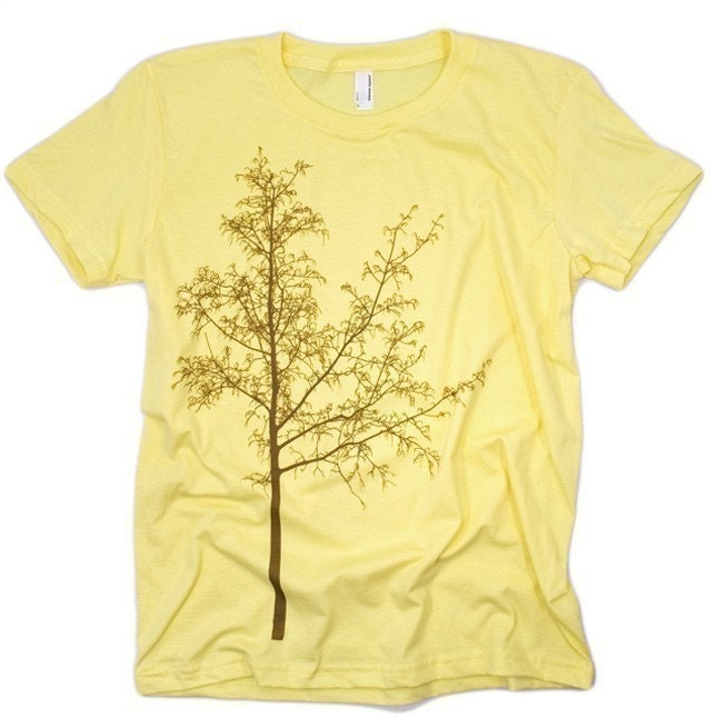 Tree Silhouette Tshirt Natural WOMENS Tee Lemon