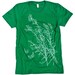 Butterflies and Flowers Green Women's Graphic Tee Shirt