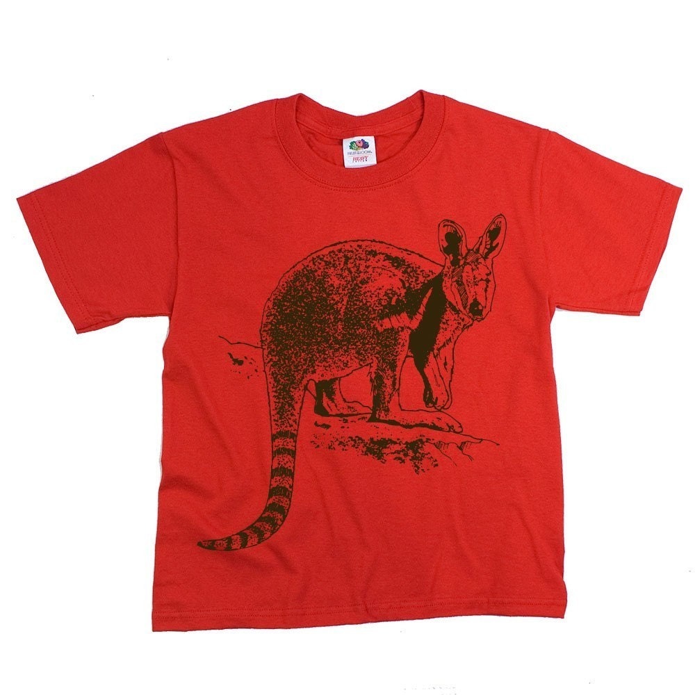 Youth Kangaroo Tshirt Vintage Animal Graphic Tee