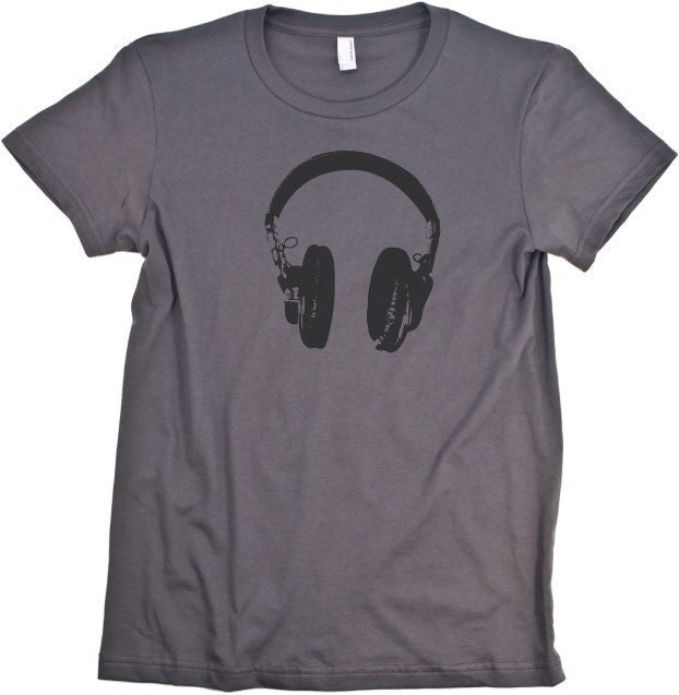 Headphones Tshirt Music Graphic Tee Womens Shirt