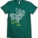 Elk On Rollerskates Forest Green Women's Graphic Tee Shirt