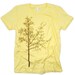 Tree Silhouette Lemon Yellow Graphic Nature Tee Shirt
