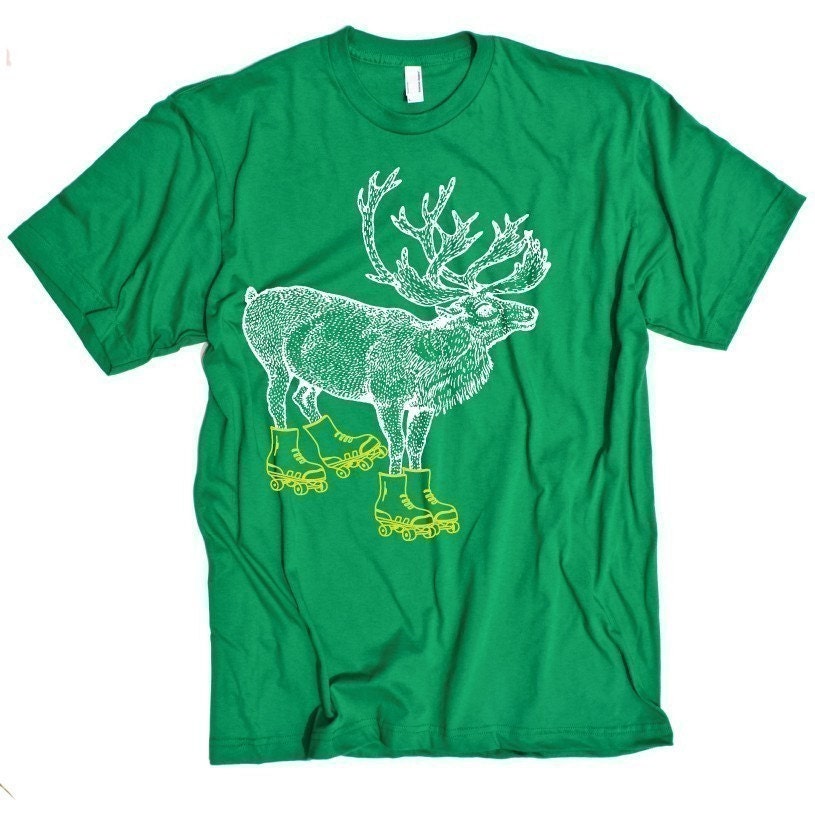 Funny Caribou Tshirt Rollerskates MENS Shirt