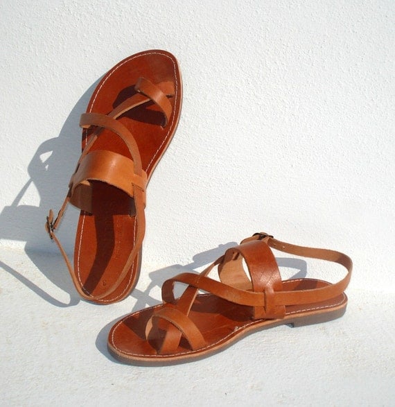 Handmade Roman Grecian leather sandals by AnaniasSandals on Etsy