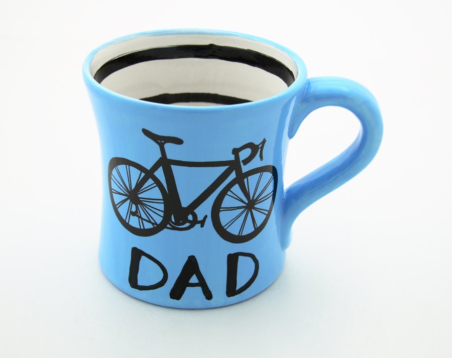 Dad Bike Mug in Blue, Extra Large Mug, Great for Fathers Day