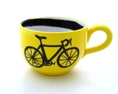 Bike Mug large for Soup or Coffee Lovers Yellow