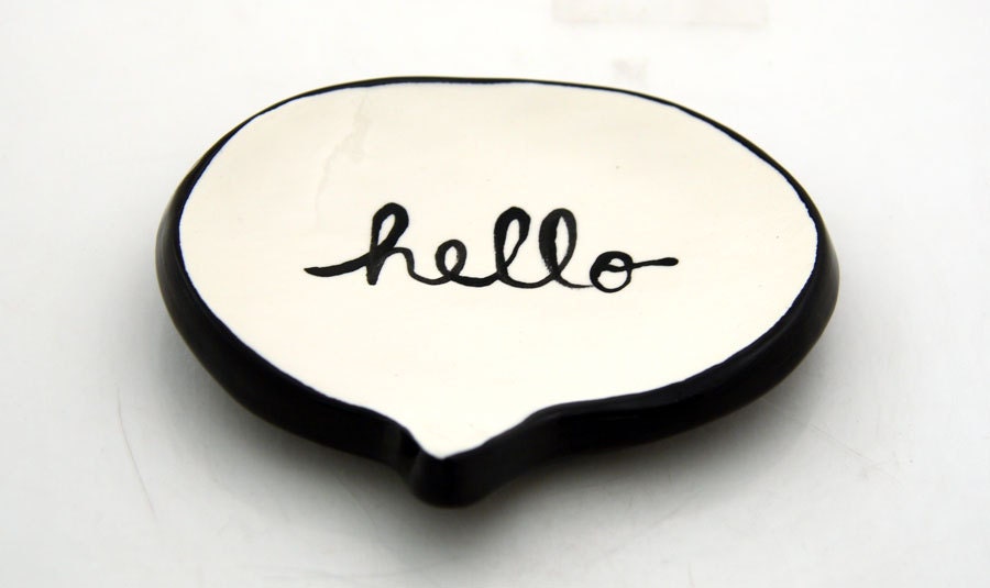 Hello trinket dish teabag holder ring holder