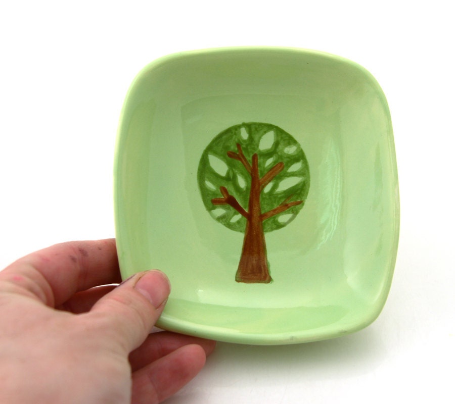 Green Spring Tree Trinket Dish